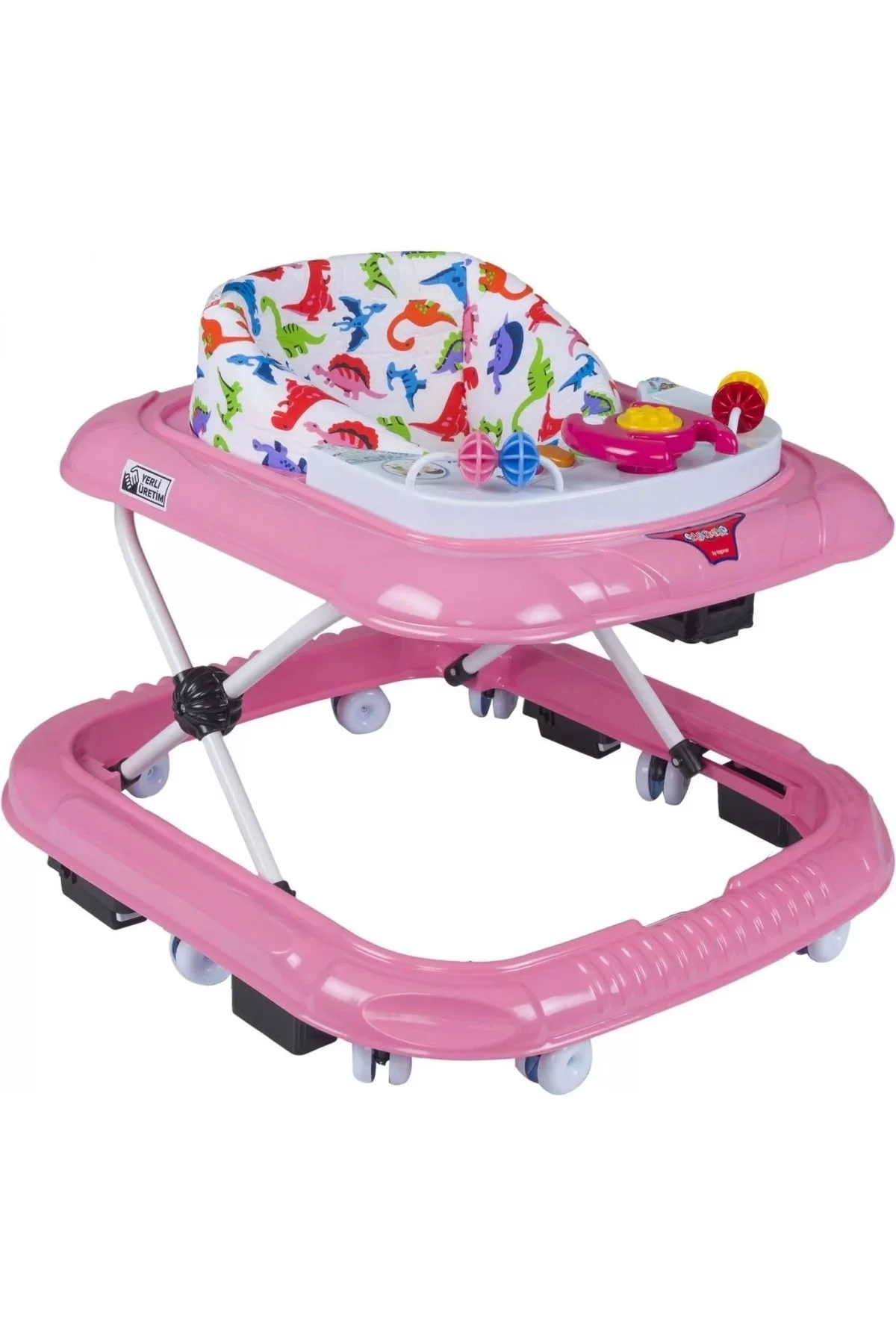 Pembe Dido Stoplu Bebek Yürüteç