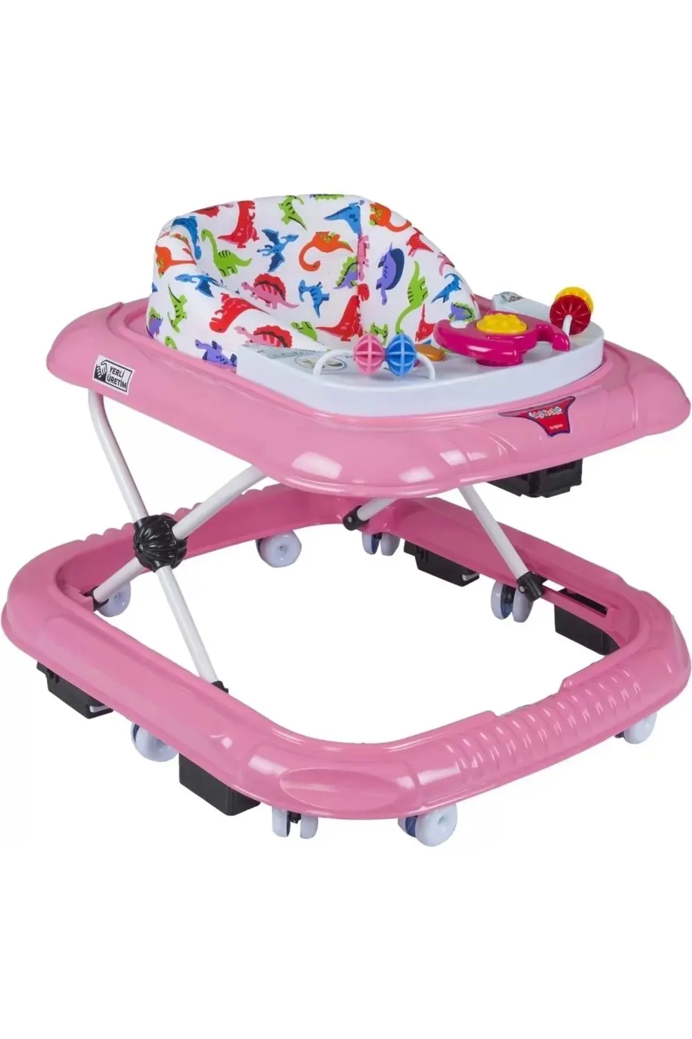 Pembe Dido Stoplu Bebek Yürüteç