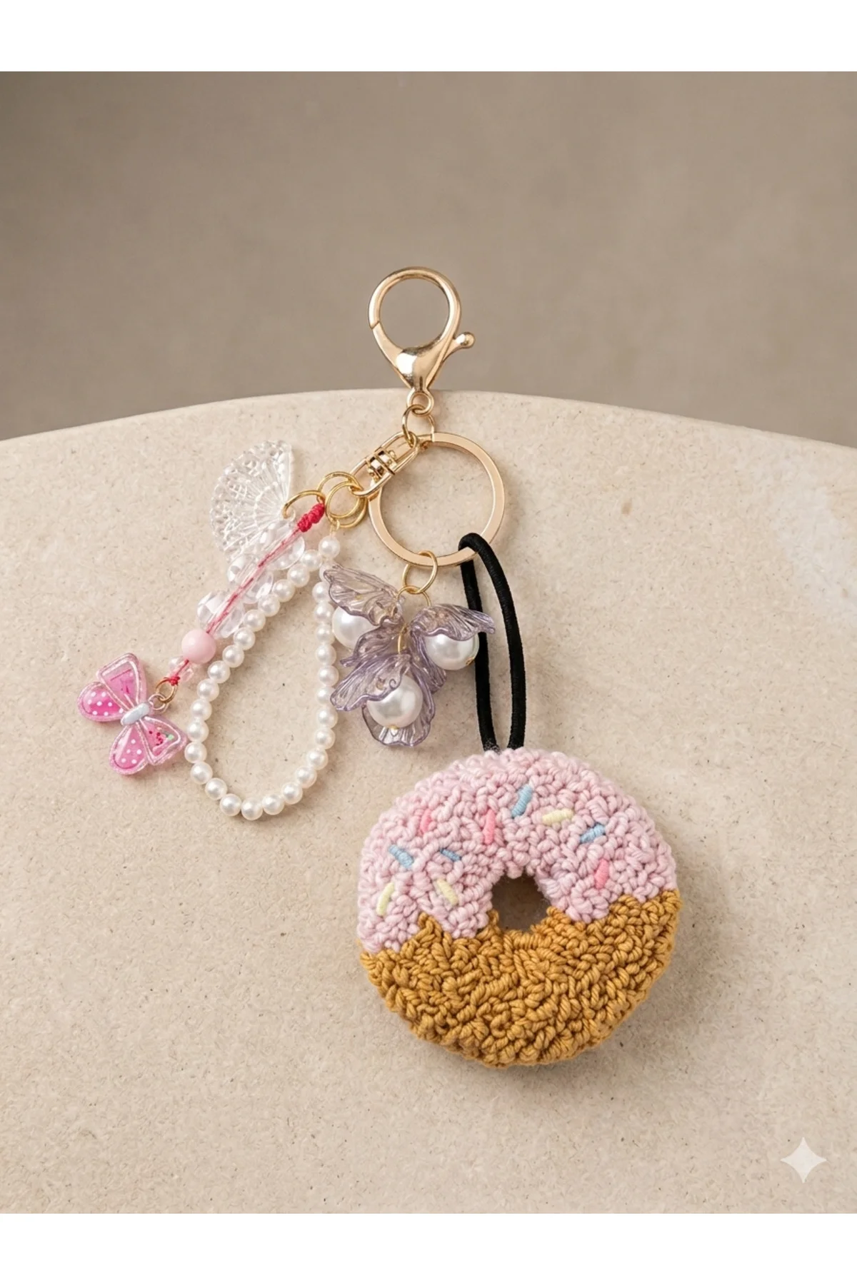 Pembe Donut Anahtarlık Ve Çanta Süsü