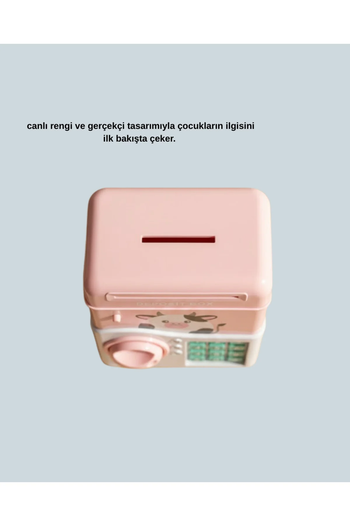 Pembe Elektronik Şifreli Otomatik Para Çeken ATM Kumbarası