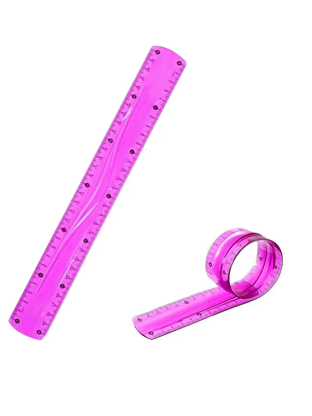 Pembe Esnek Plastik Cetvel Flexy Cetvel Kırılmayan Cetvel 30 Cm -