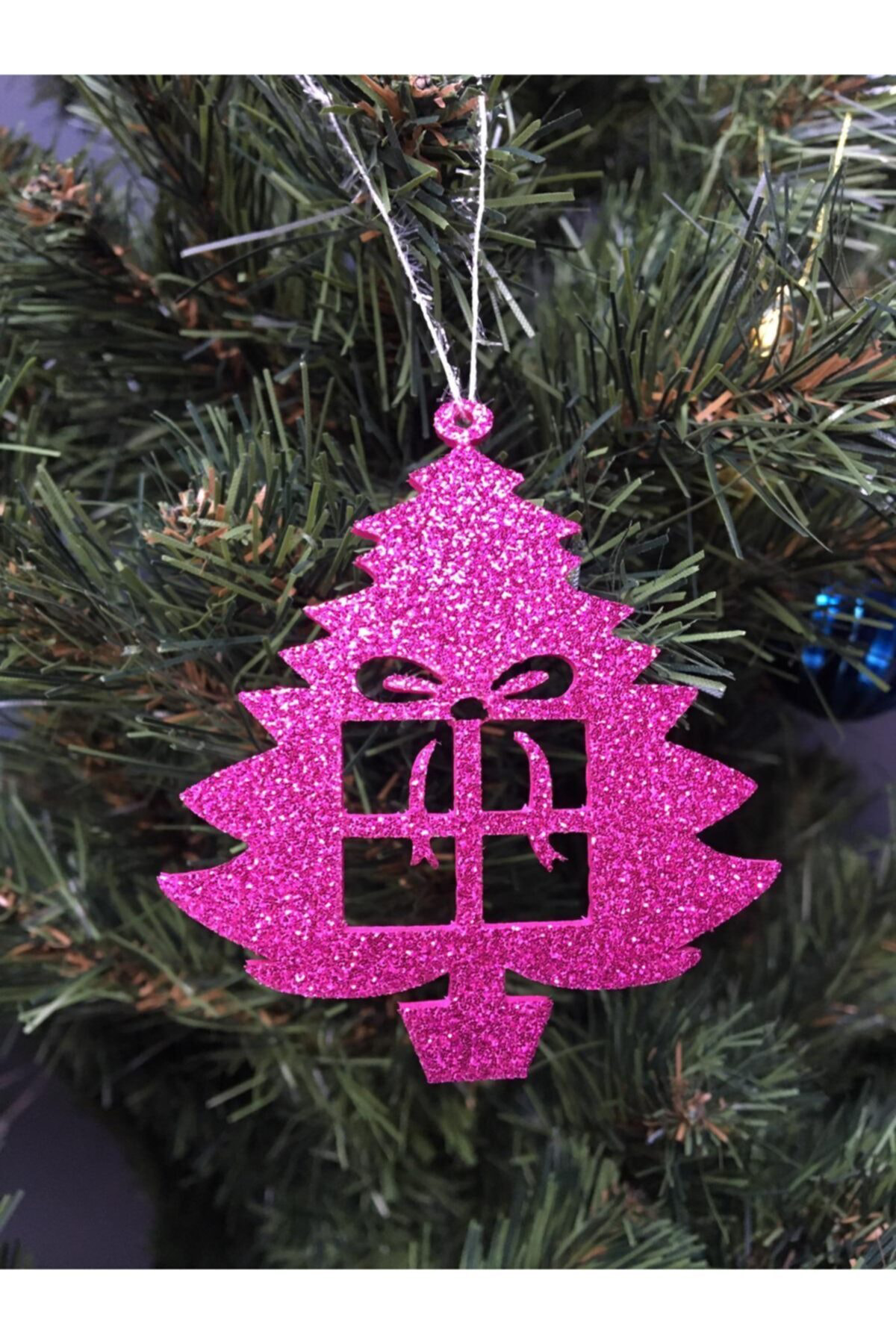 Leylaser Pembe Eva Yılbaşı Ağacı Süsü 7,5X7,5 Cm 28Li