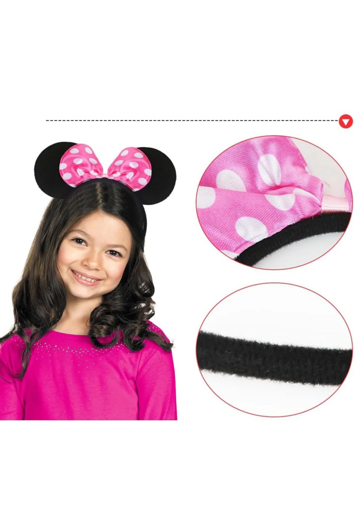 Pembe Fiyonklu Minnie Mouse Tacı Kulak NessiWorld