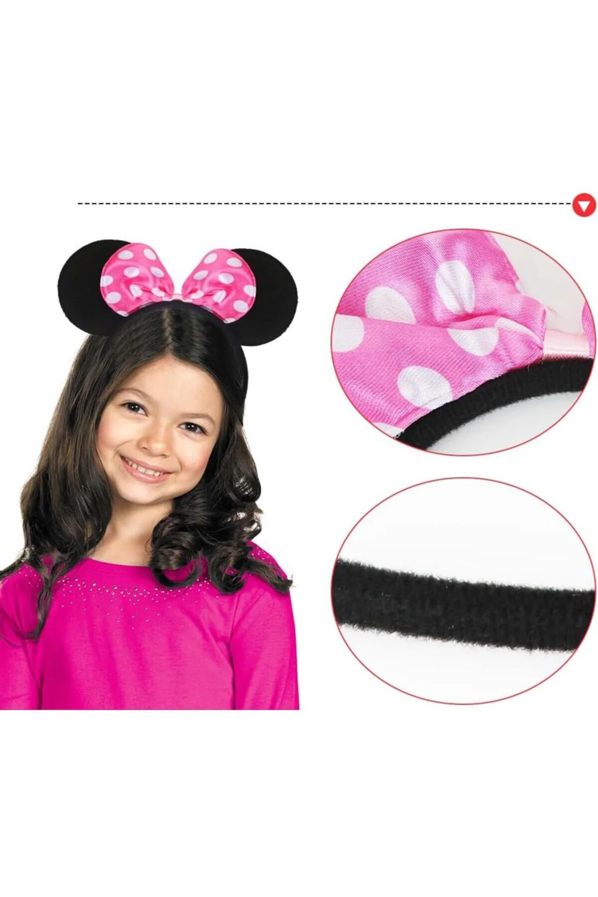 Pembe Fiyonklu Minnie Mouse Tacı Kulak NessiWorld