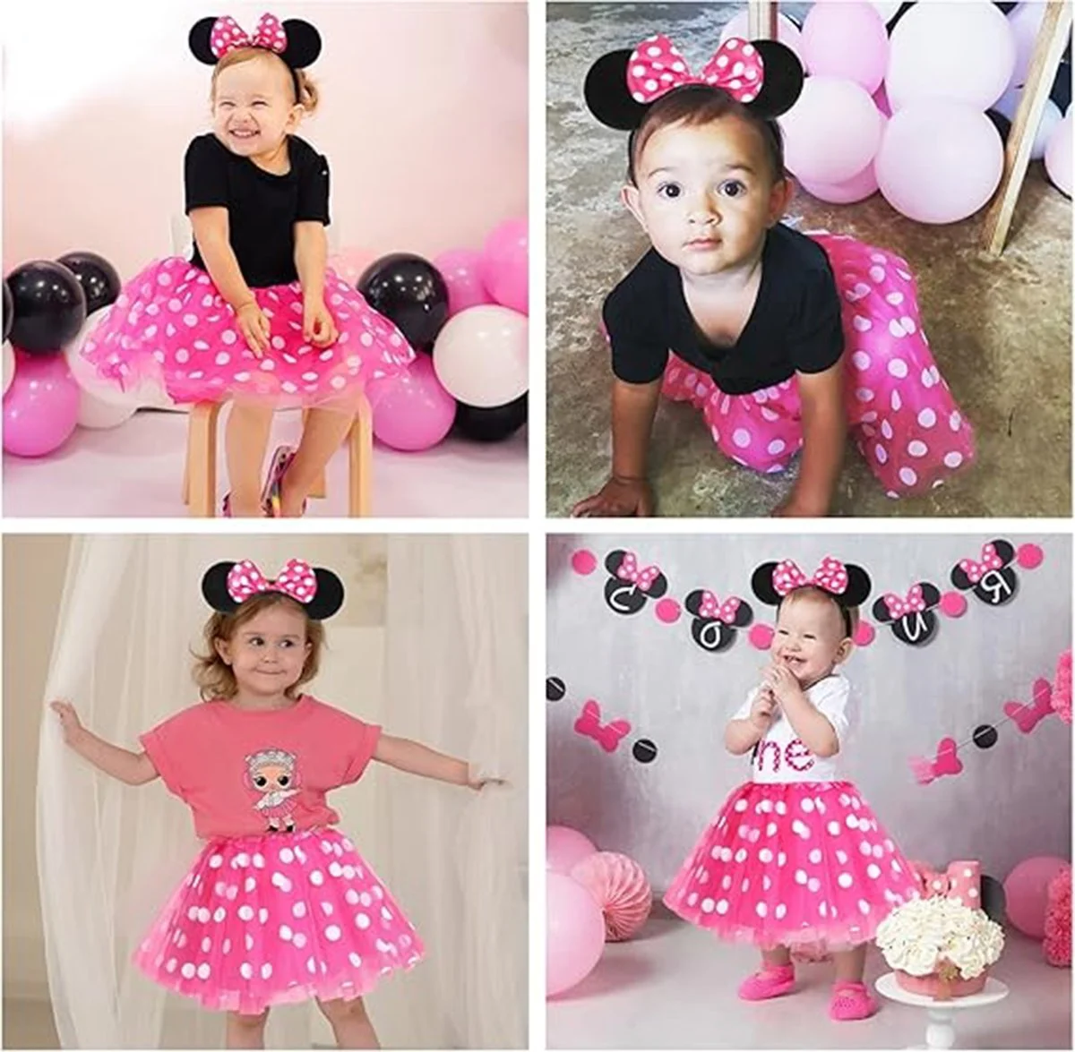 Pembe Fiyonklu Minnie Mouse Tacı - Şirin ve Eğlenceli Parti Akses Pembe Fiyonklu Minnie Mouse Tacı - Şirin ve Eğlenceli Parti Akses