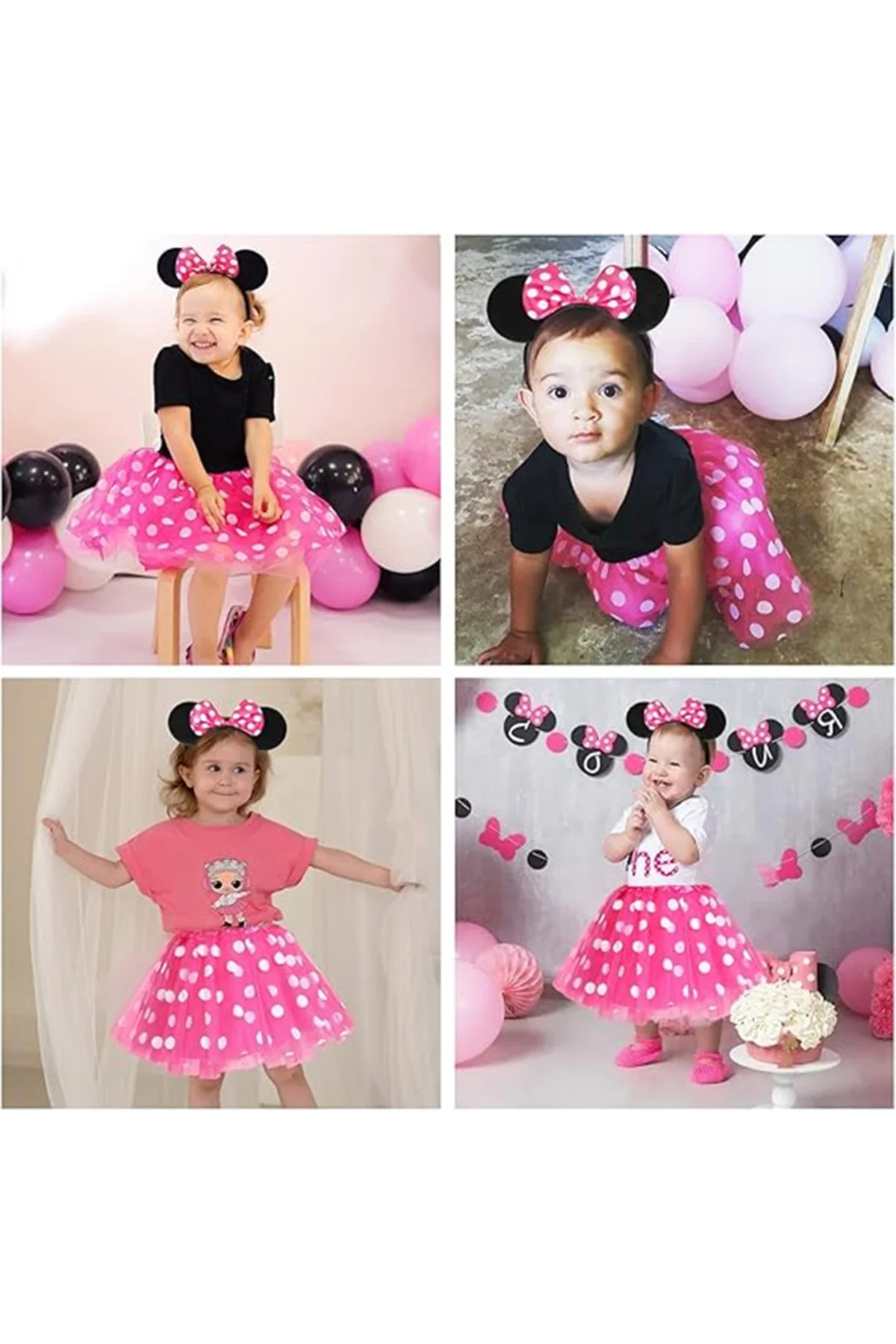 Pembe Fiyonklu Minnie Mouse Tacı Kulak NessiWorld