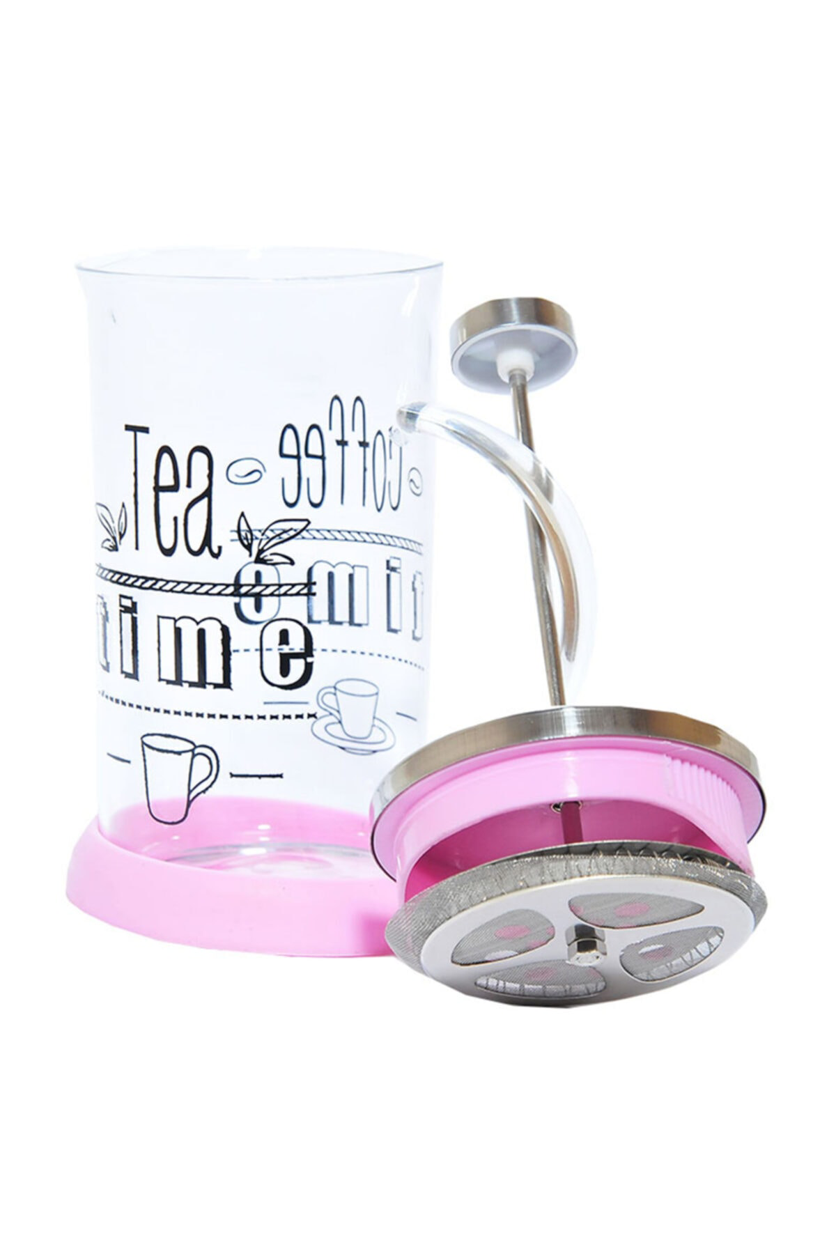 Yitian Pembe French Press - Bitki Çayı Cam Demliği  600 Ml