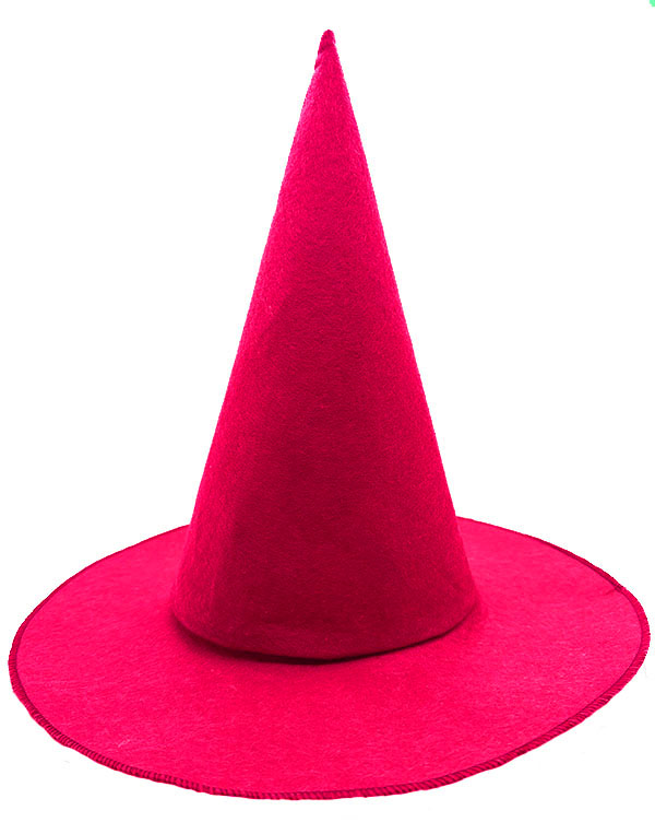 Pembe Fuşya Renk Keçe Cadı Şapkası Yetişkin Çocuk Uyumlu 35X38 cm Pembe Fuşya Renk Keçe Cadı Şapkası Yetişkin Çocuk Uyumlu 35X38 cm