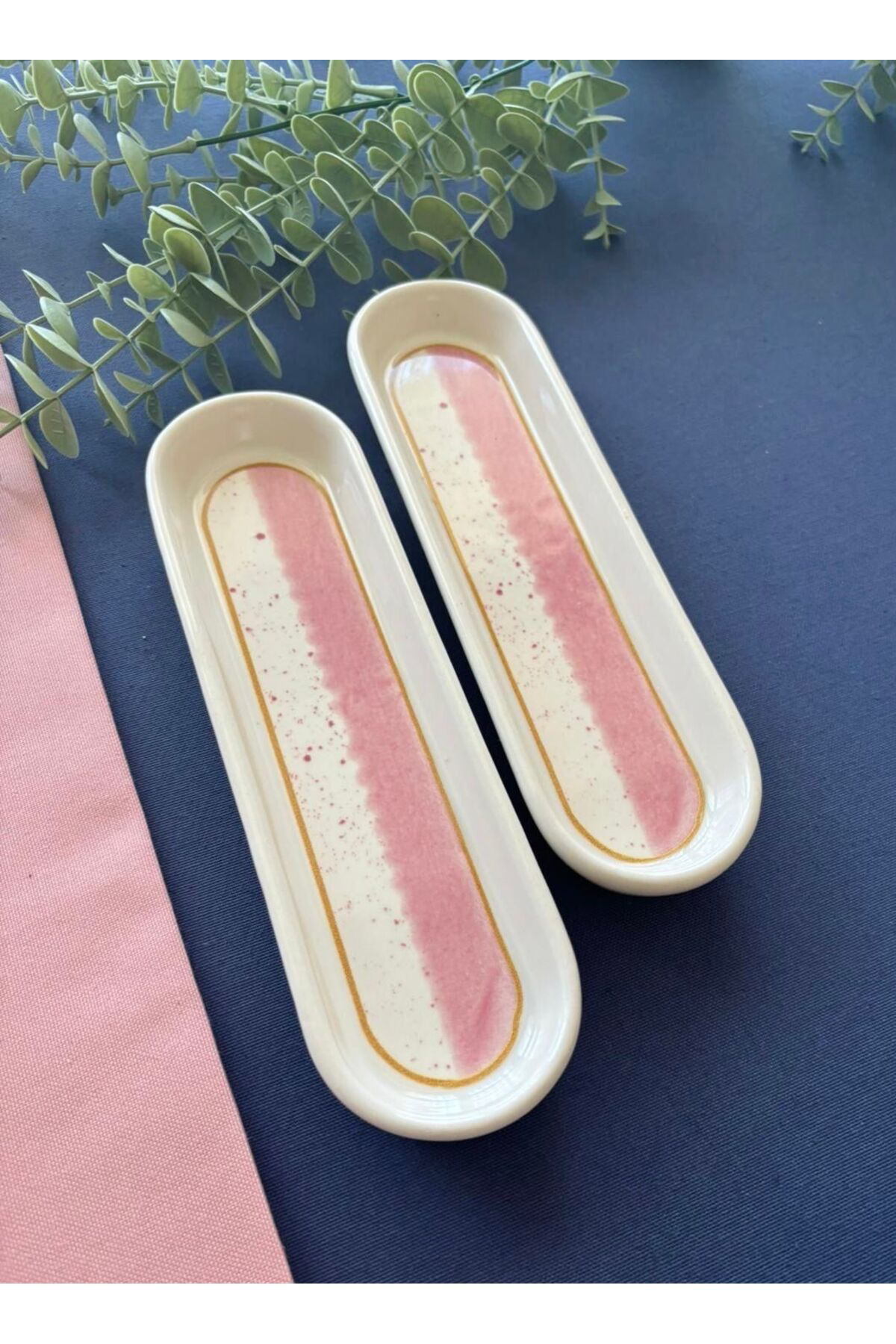 Pembe Gelincik 2 Adet Zeytinlik Sunum Tabağı