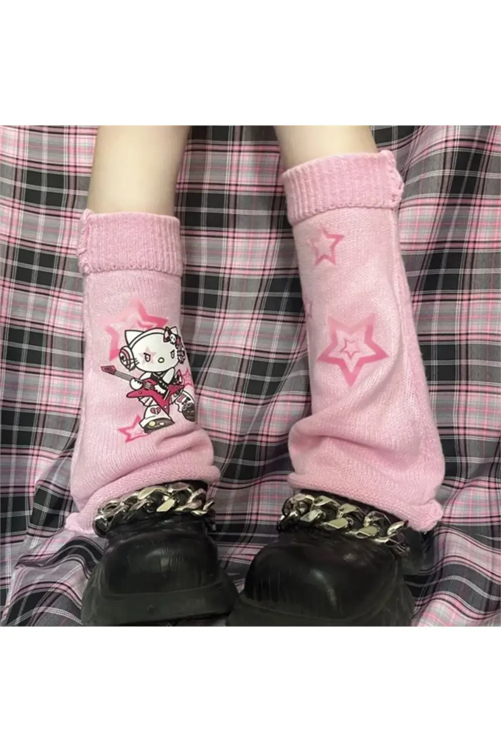 Pembe Hello Kitty Gothic Star Tozluk