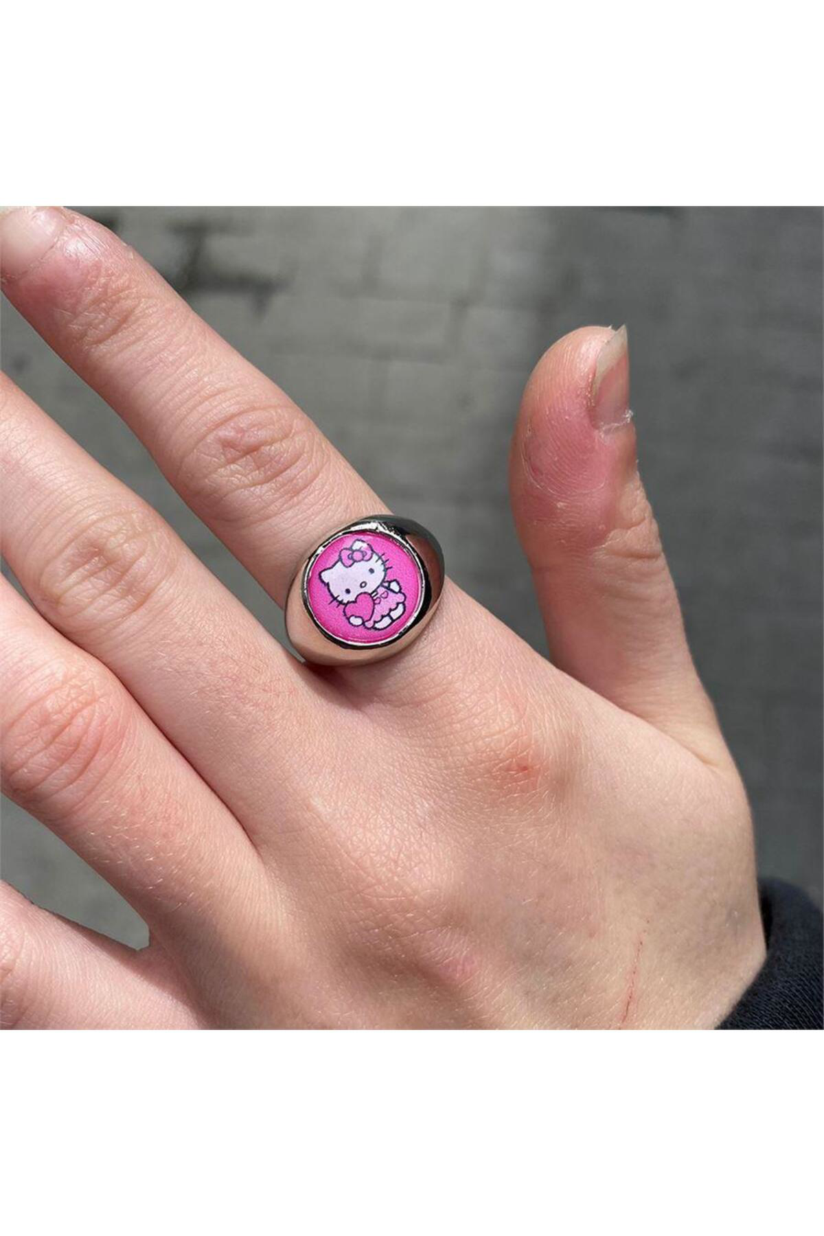 Pembe Hello Kitty Kalpli Yüzük