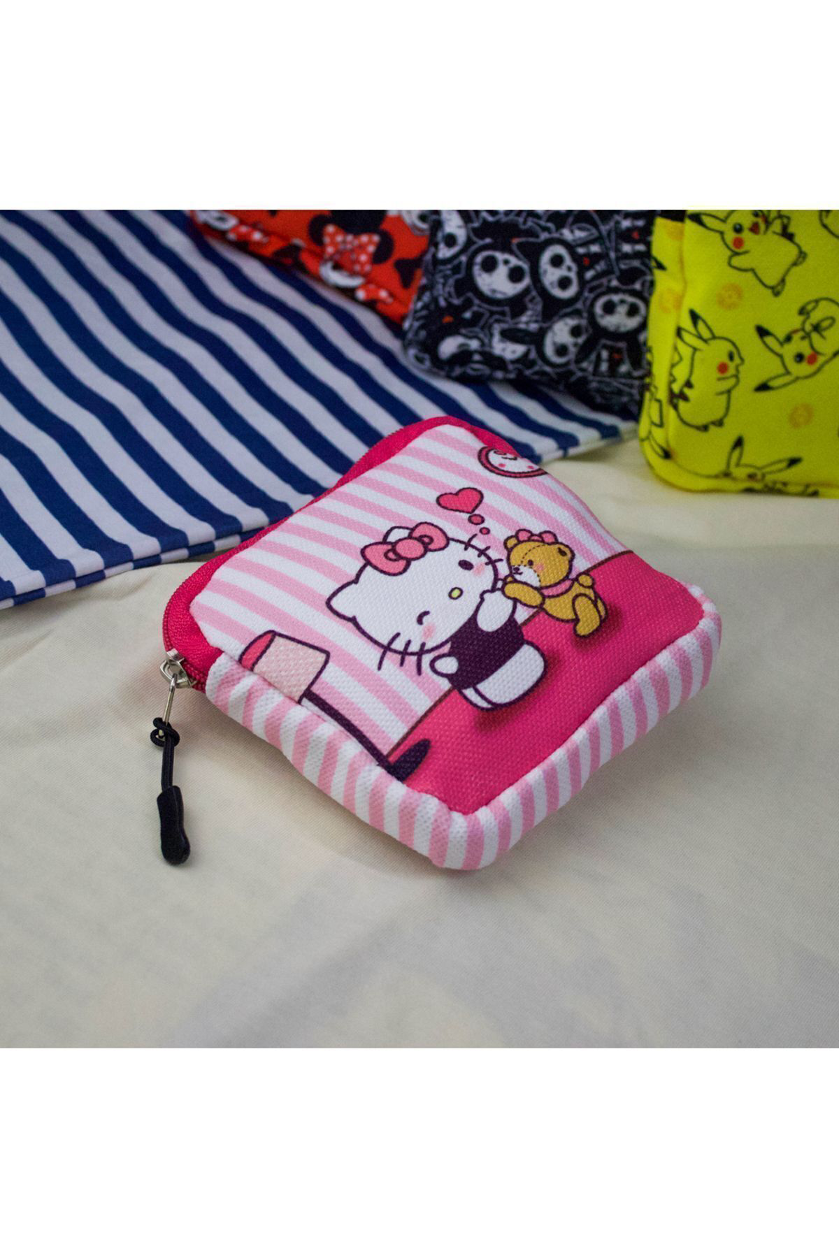 Pembe Hello Kitty - Teddy Friend Kalpli Makyaj Çantası