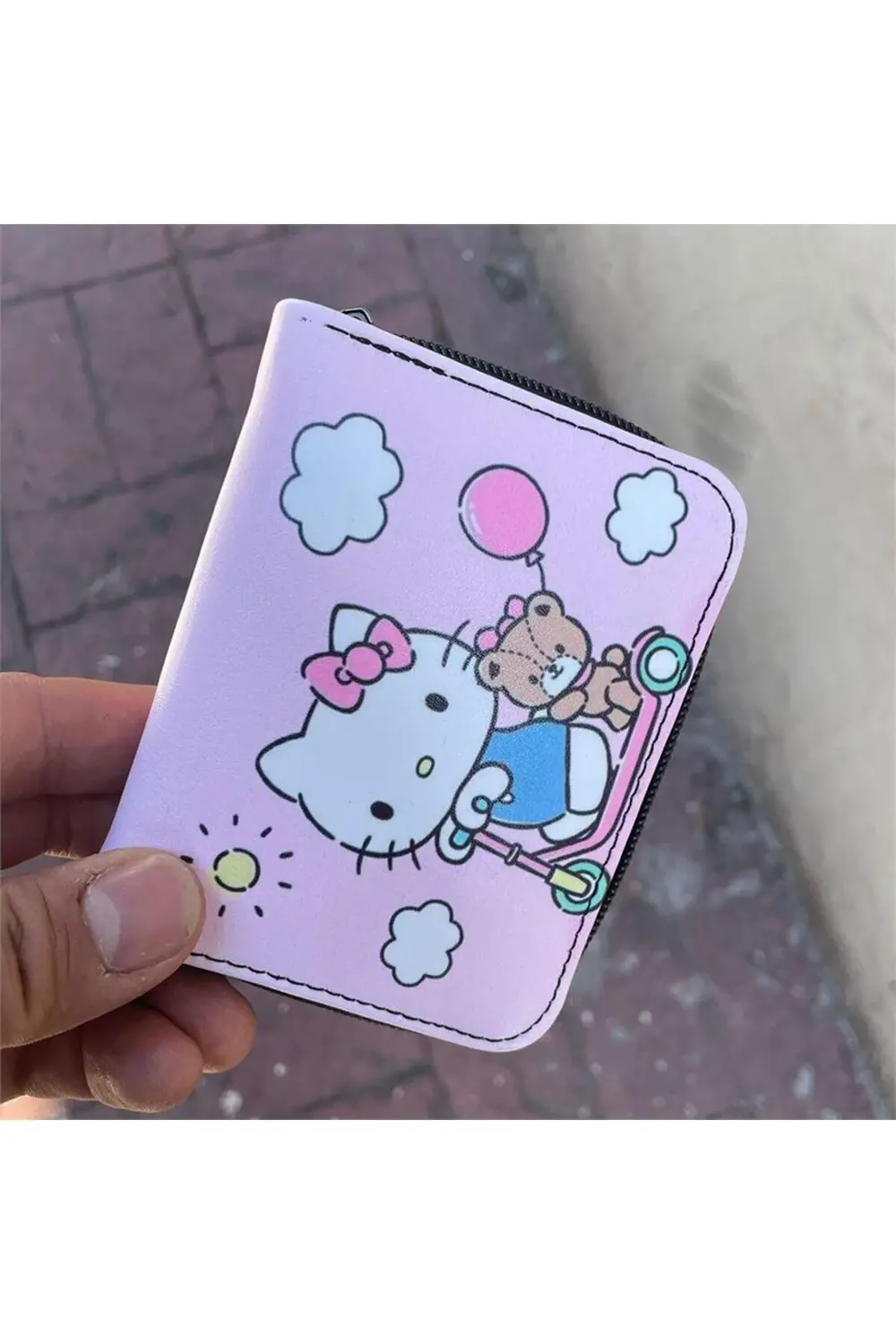 Pembe Hello Kitty - Teddy Scooter Kısa Cüzdan