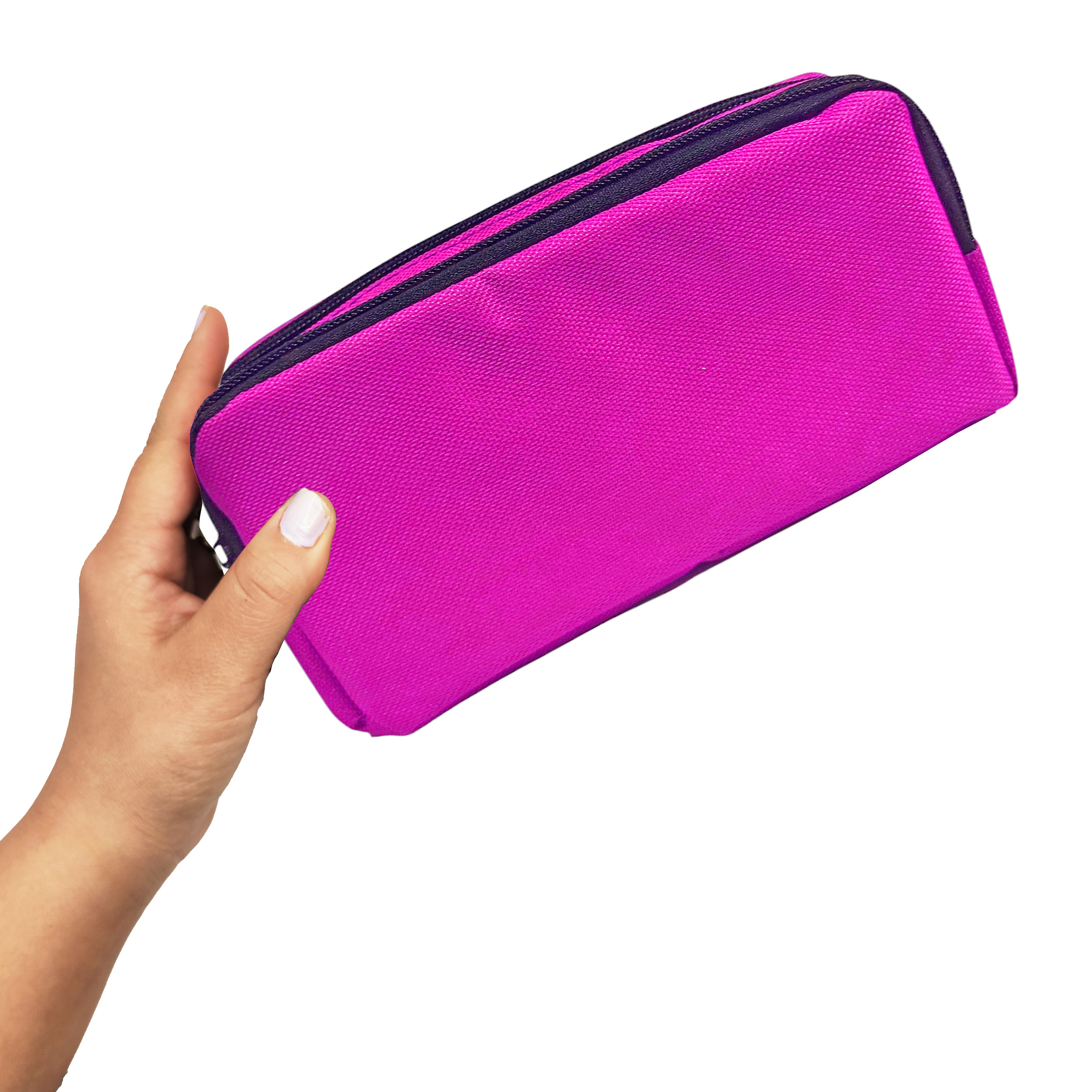 Pembe Kalem Kutusu ( iki Bölmeli ) Çift Gözlü Kalemlik