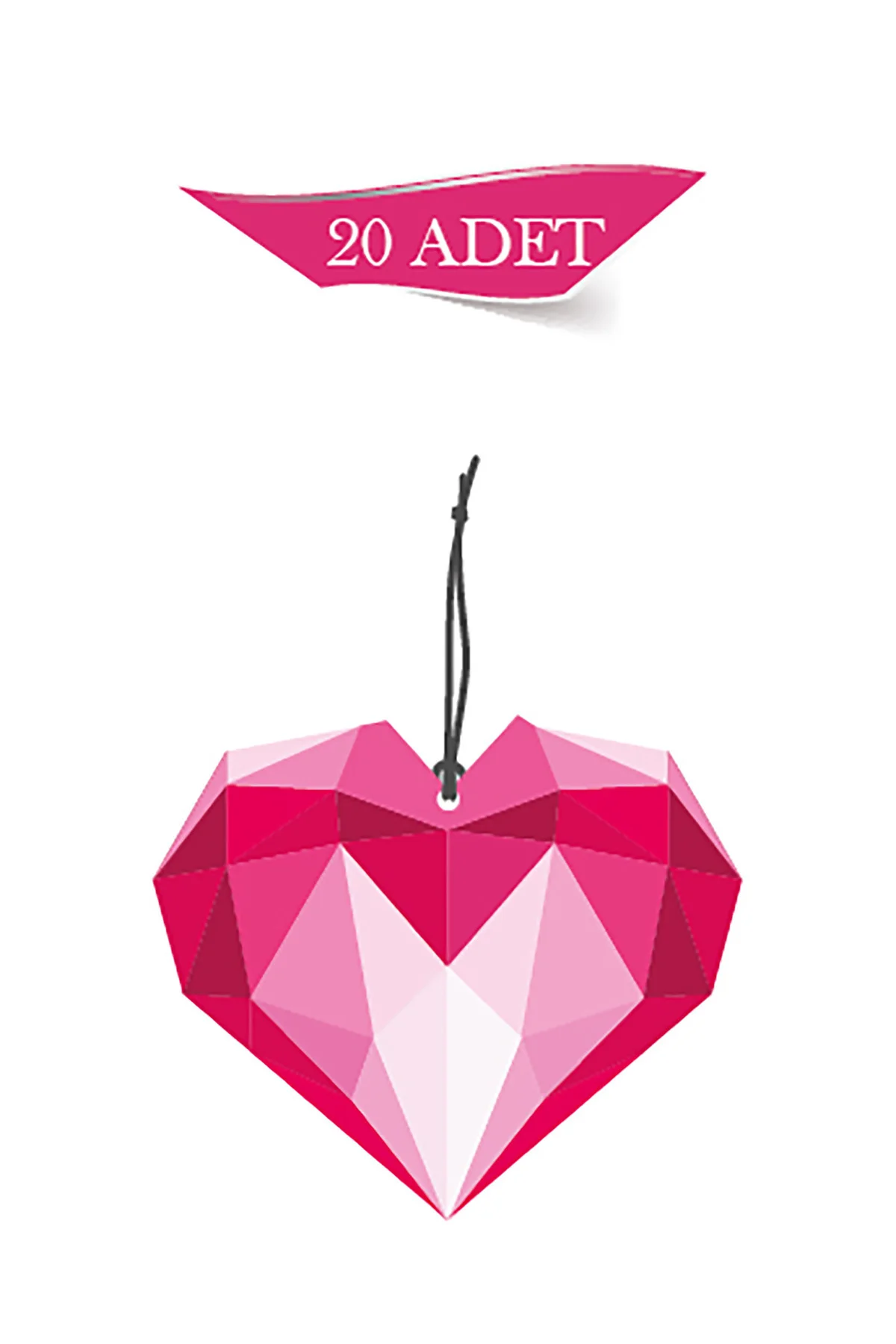 Pembe Kalp Tasarımlı Premium 20'li Dekoratif Oto Kokusu Ve Oto Ak