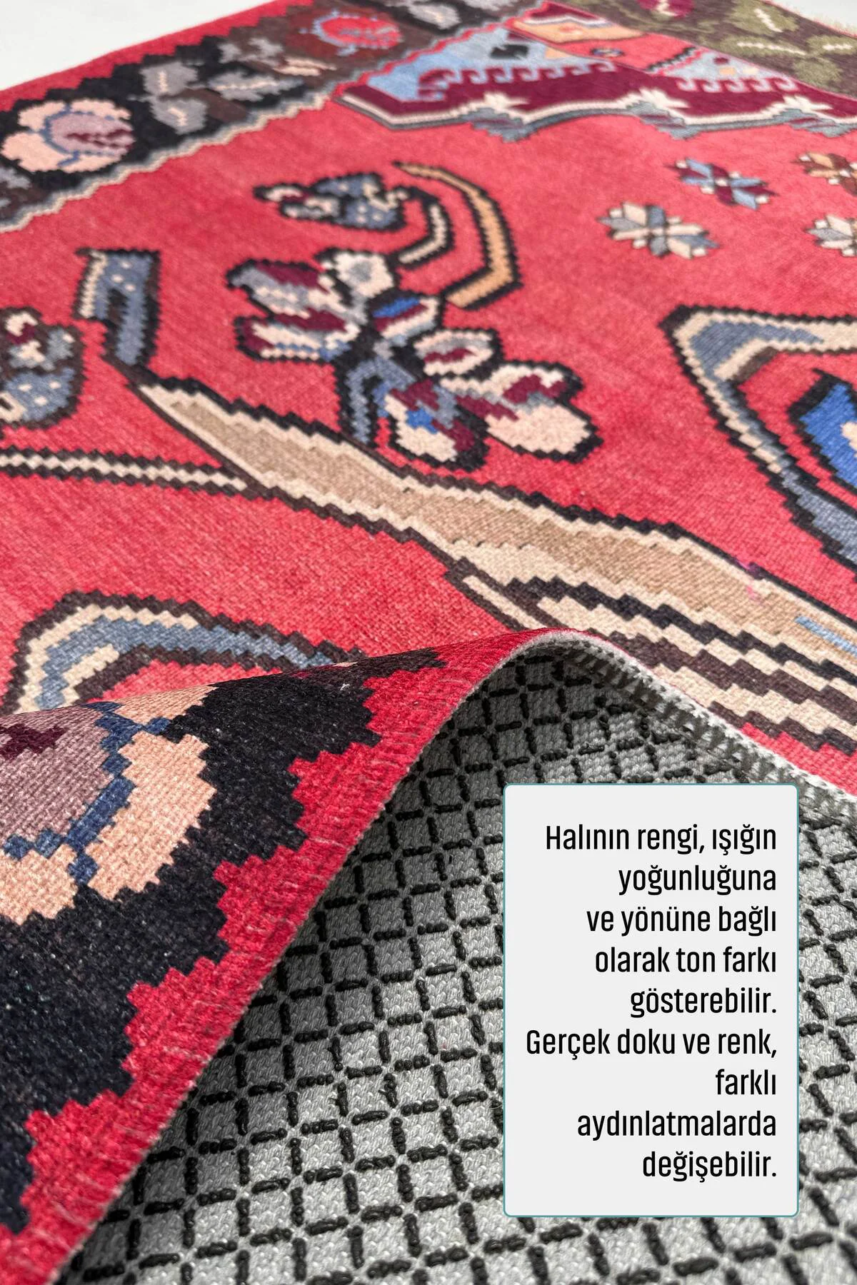 Pembe Kırmızı Eskitme Nostalji Anadolu Kilim Şönil Halı Yolluk Ka