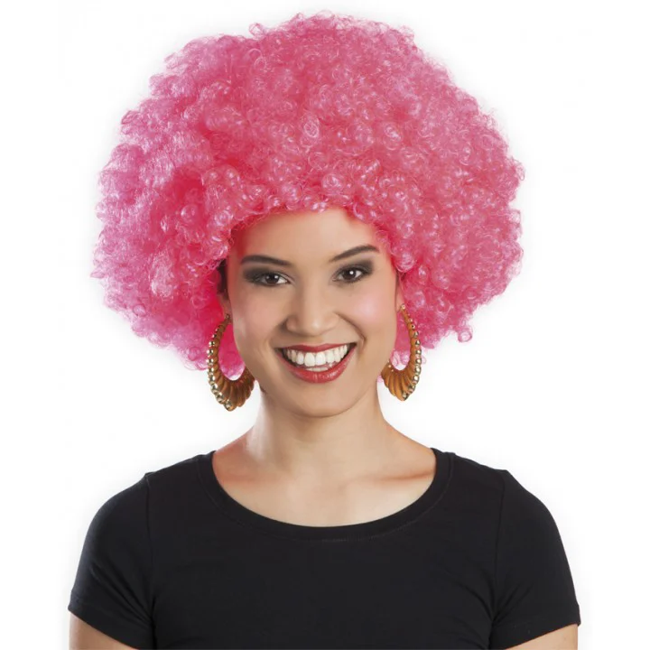 Pembe Kıvırcık Afro Bonus Peruk – Düşmeyen Astarlı Saç Peruku
