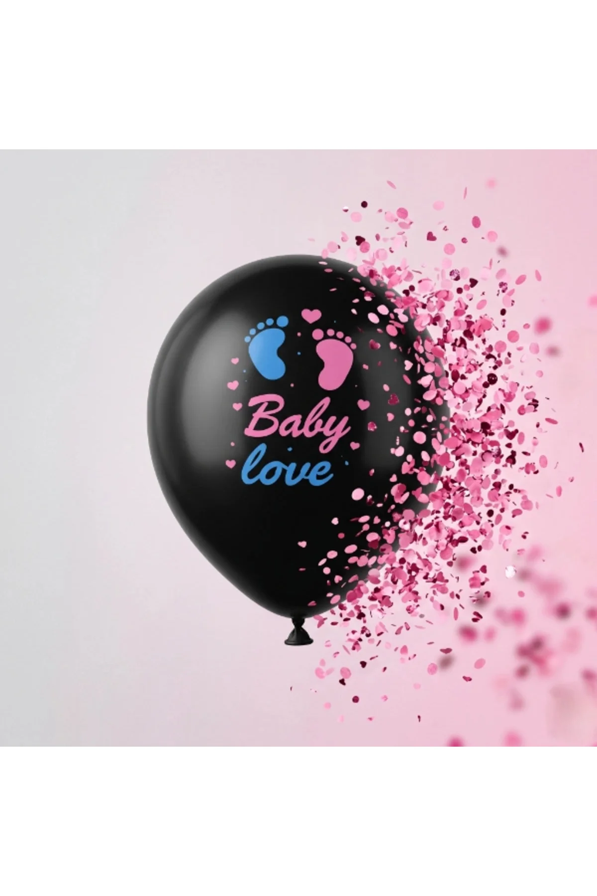 Pembe Konfetili Cinsiyet Balonu