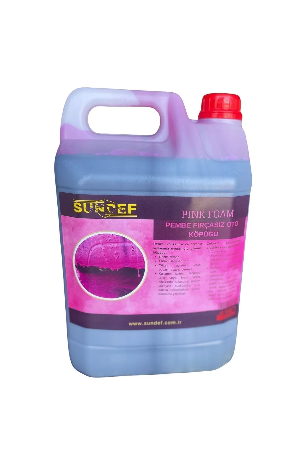 Pembe Köpük 5KG (PRO) – Fırçasız Konsantre Oto Yıkama Köpüğü | Araç Şampuanı ve Temizleyici (Leke bırakmaz)