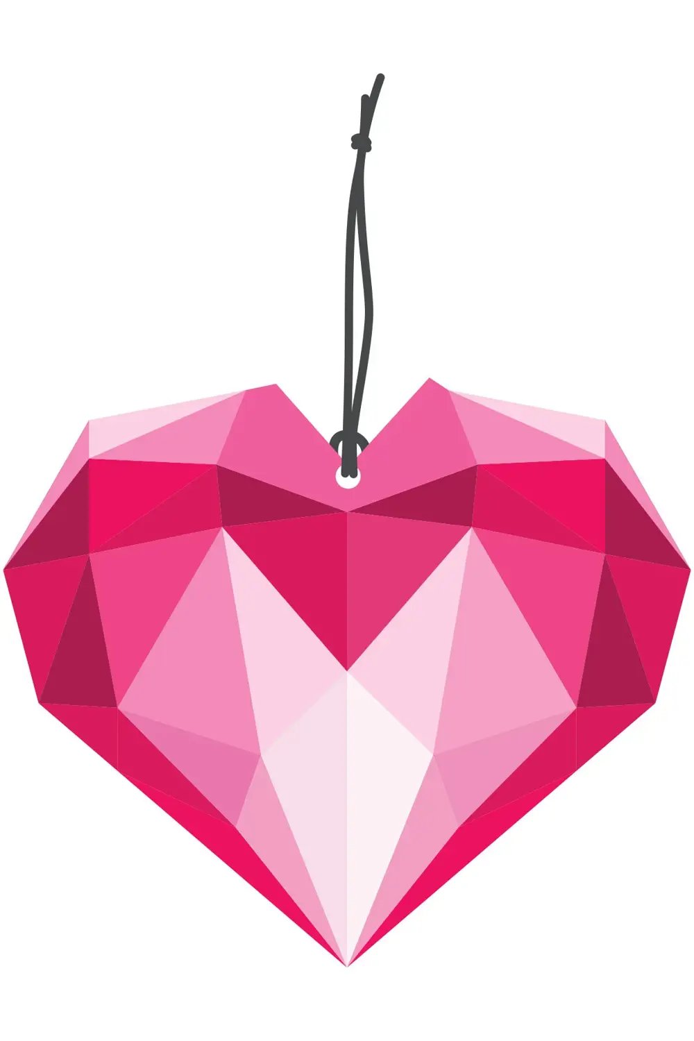 Pembe Kristal Kalp Görselli Oto Kokusu Dikiz Ayna Süsü Torpido V