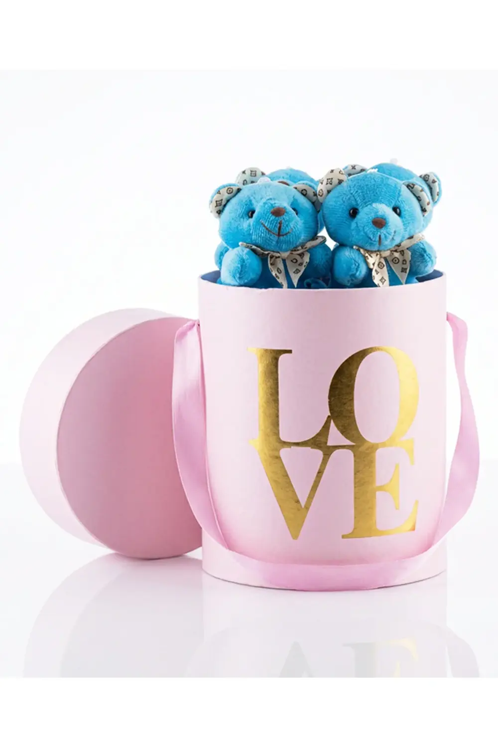 Pembe Kutuda Minik Ayıcıklar - Sevgililer Günü Hediyesi - Sevgili