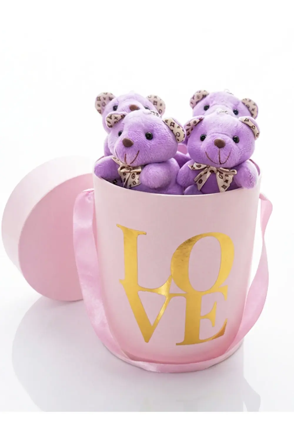 Pembe Kutuda Minik Ayıcıklar - Sevgililer Günü Hediyesi - Sevgili