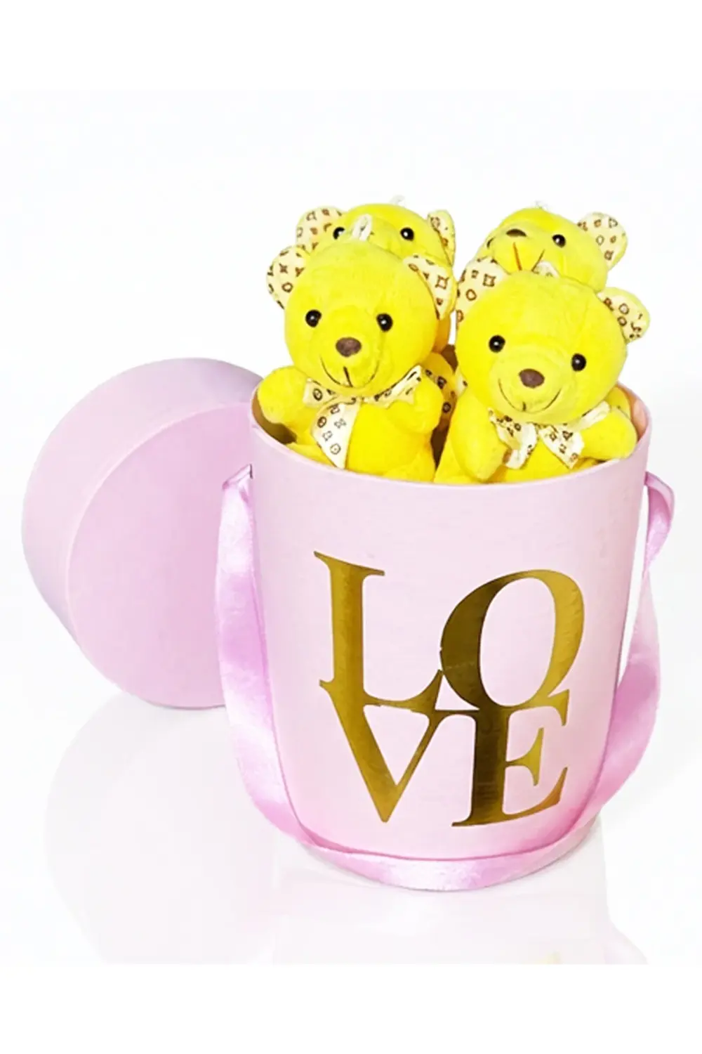 Pembe Kutuda Minik Ayıcıklar - Sevgililer Günü Hediyesi - Sevgili