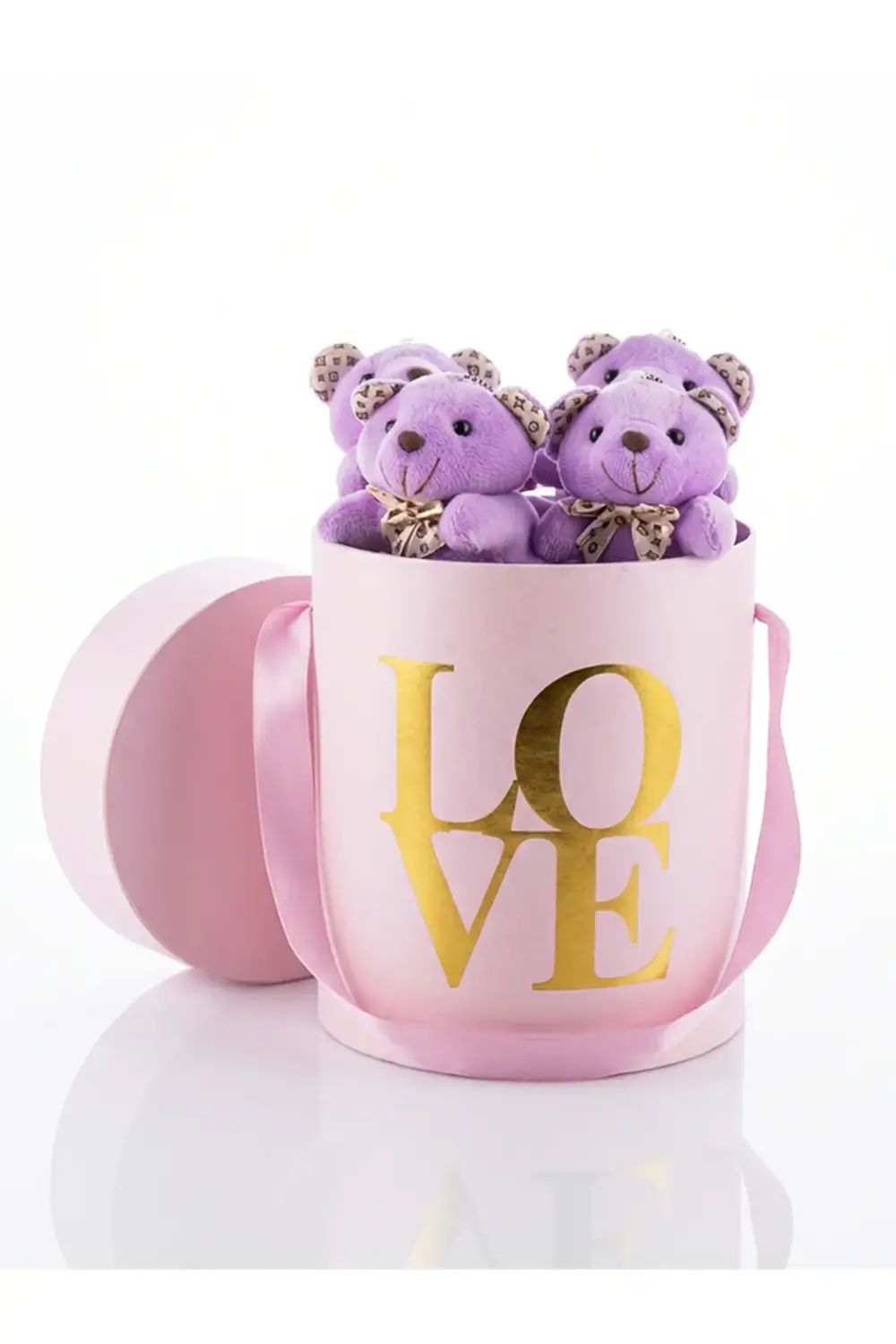 Pembe Kutuda Minik Ayıcıklar - Sevgililer Günü Hediyesi - Sevgili