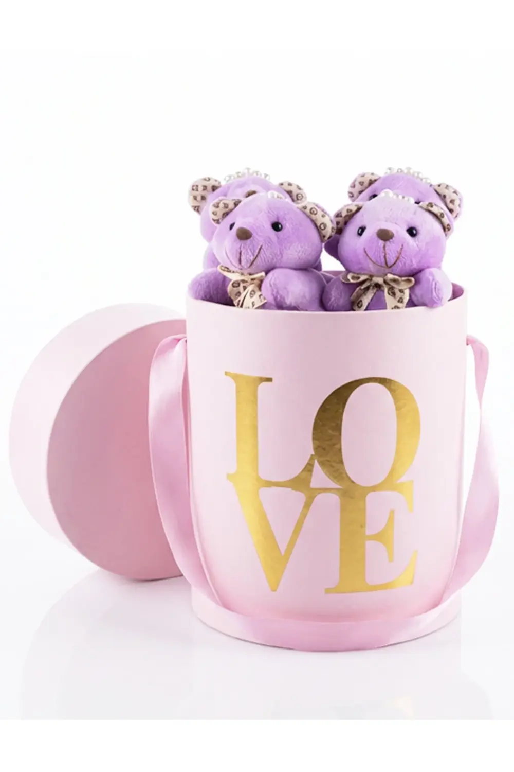 Pembe Kutuda Minik Ayıcıklar - Sevgililer Günü Hediyesi - Sevgili