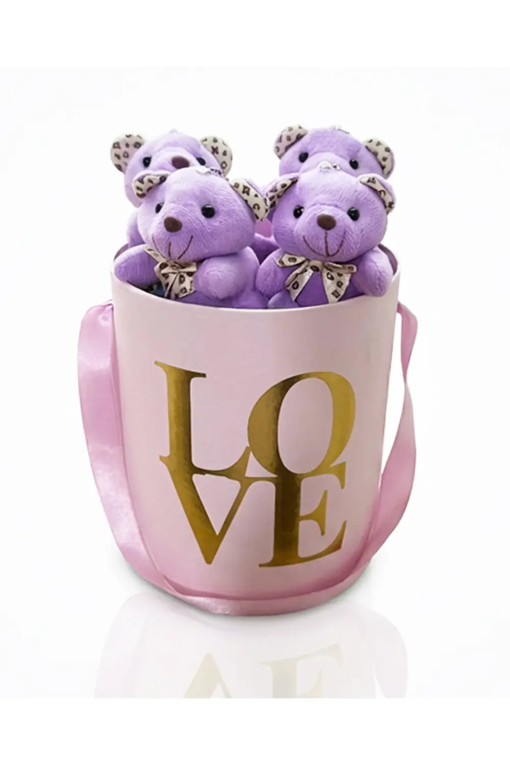 Pembe Kutuda Minik Ayıcıklar - Sevgililer Günü Hediyesi - Sevgili