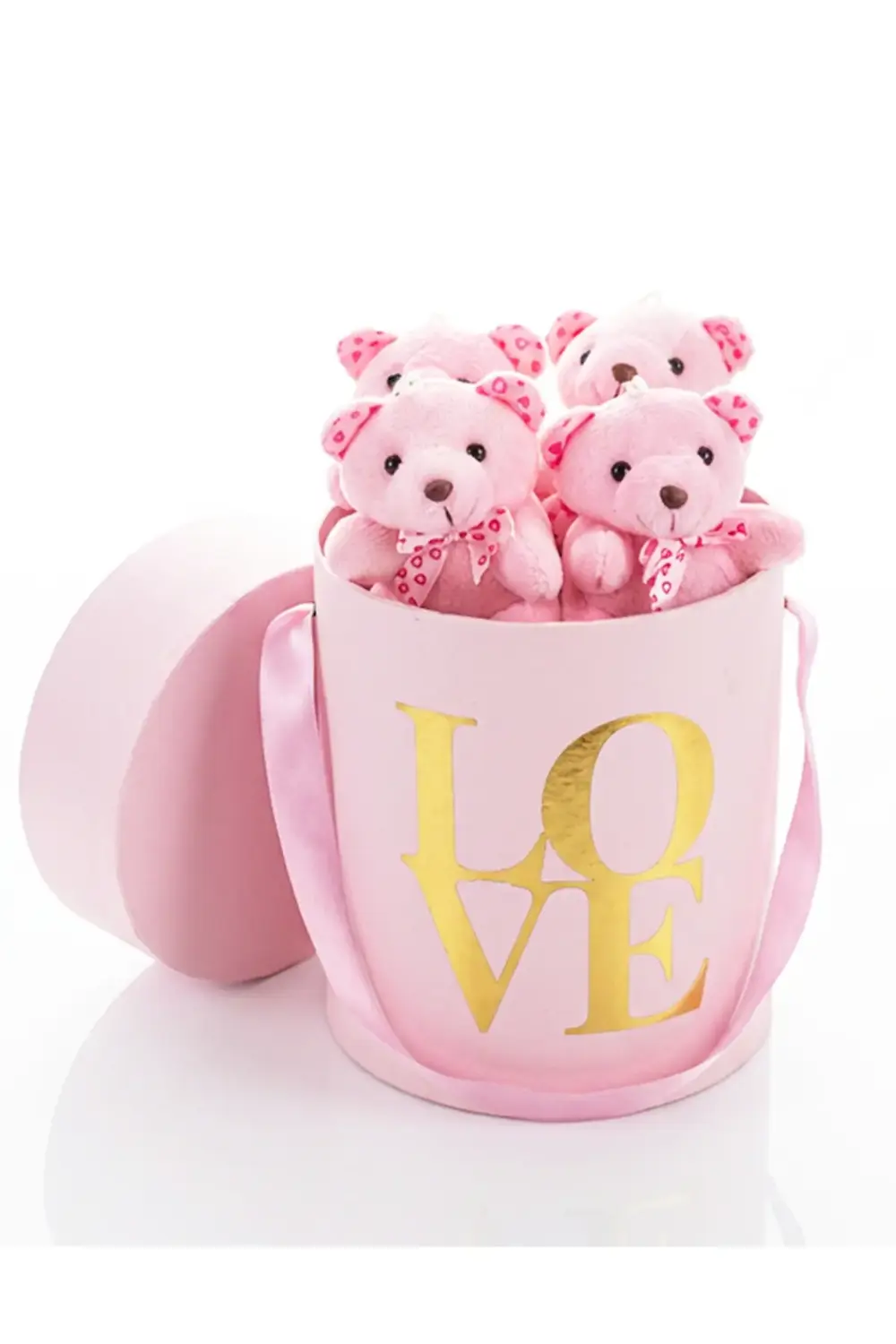 Pembe Kutuda Minik Ayıcıklar - Sevgililer Günü Hediyesi - Sevgili
