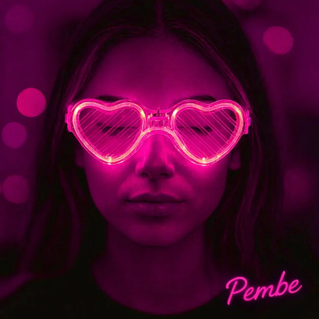 Pembe LED Işıklı Kalp Gözlük – 3 Modlu Parti & Glow Gözlüğü Pembe LED Işıklı Kalp Gözlük – 3 Modlu Parti & Glow Gözlüğü