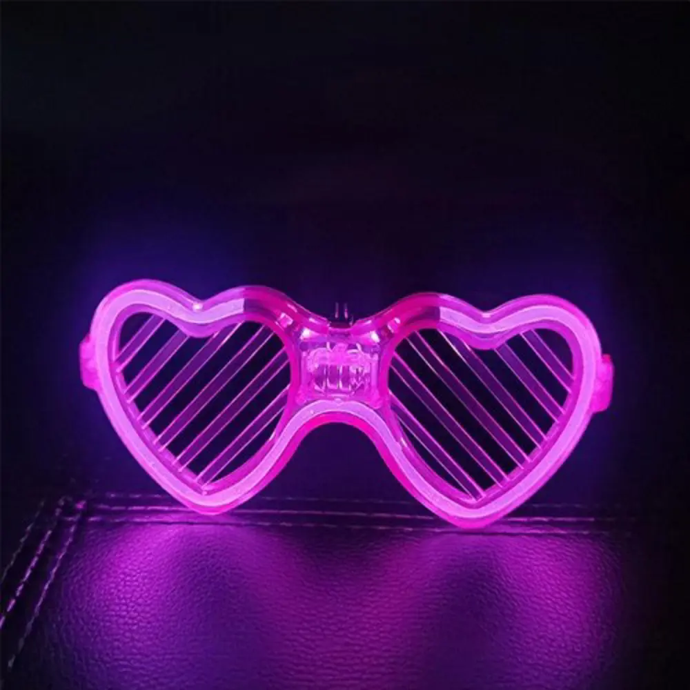 Pembe LED Işıklı Kalp Gözlük – 3 Modlu Parti &amp; Glow Gözlüğü