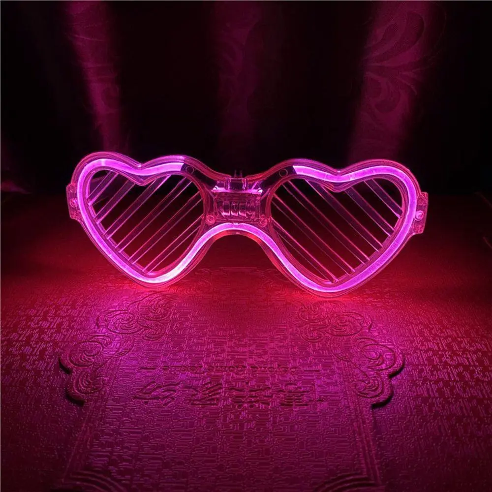 Pembe LED Işıklı Kalp Gözlük – 3 Modlu Parti - Glow Gözlüğü (4741 Pembe LED Işıklı Kalp Gözlük – 3 Modlu Parti - Glow Gözlüğü (4741