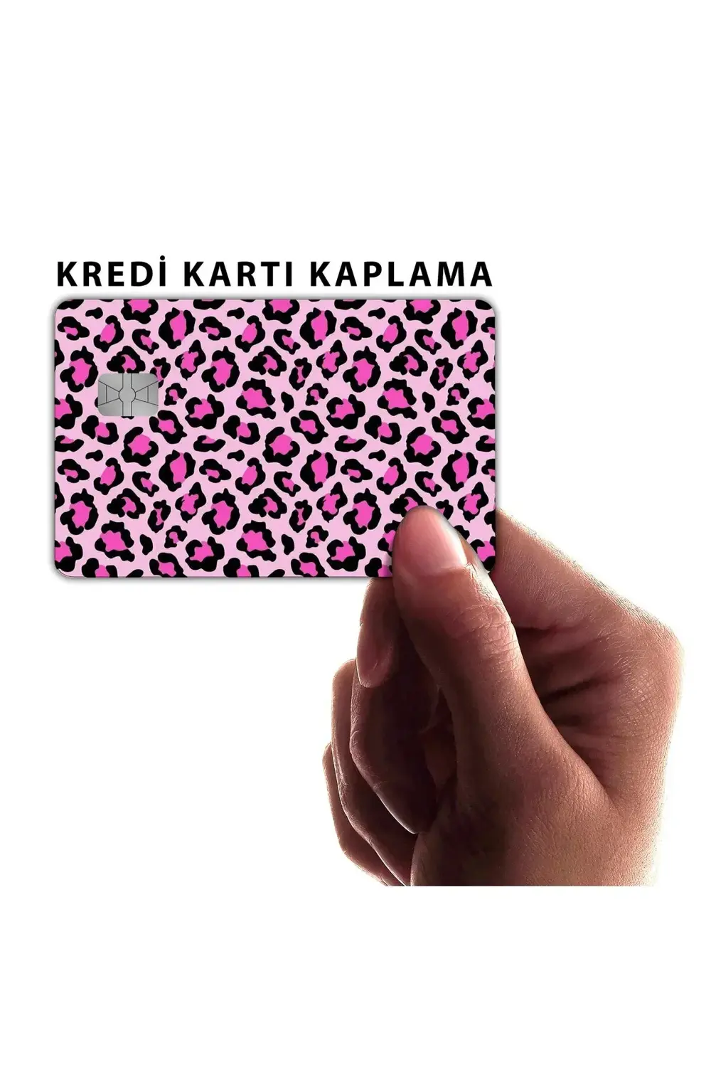 Pembe Leopar Tasarımlı Kredi Kartı Kaplama