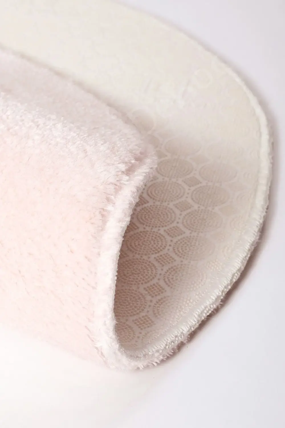 Pembe Oval Post Dokuma Halı Peluş Yumuşacık Antibakteriyel Çocuk