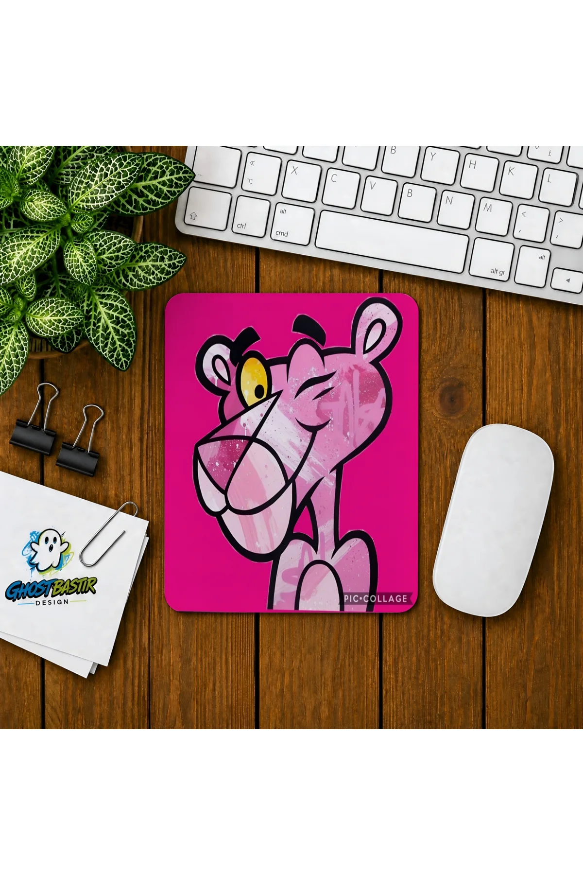 Pembe Panter Baskılı Oyuncu Mousepad 0229