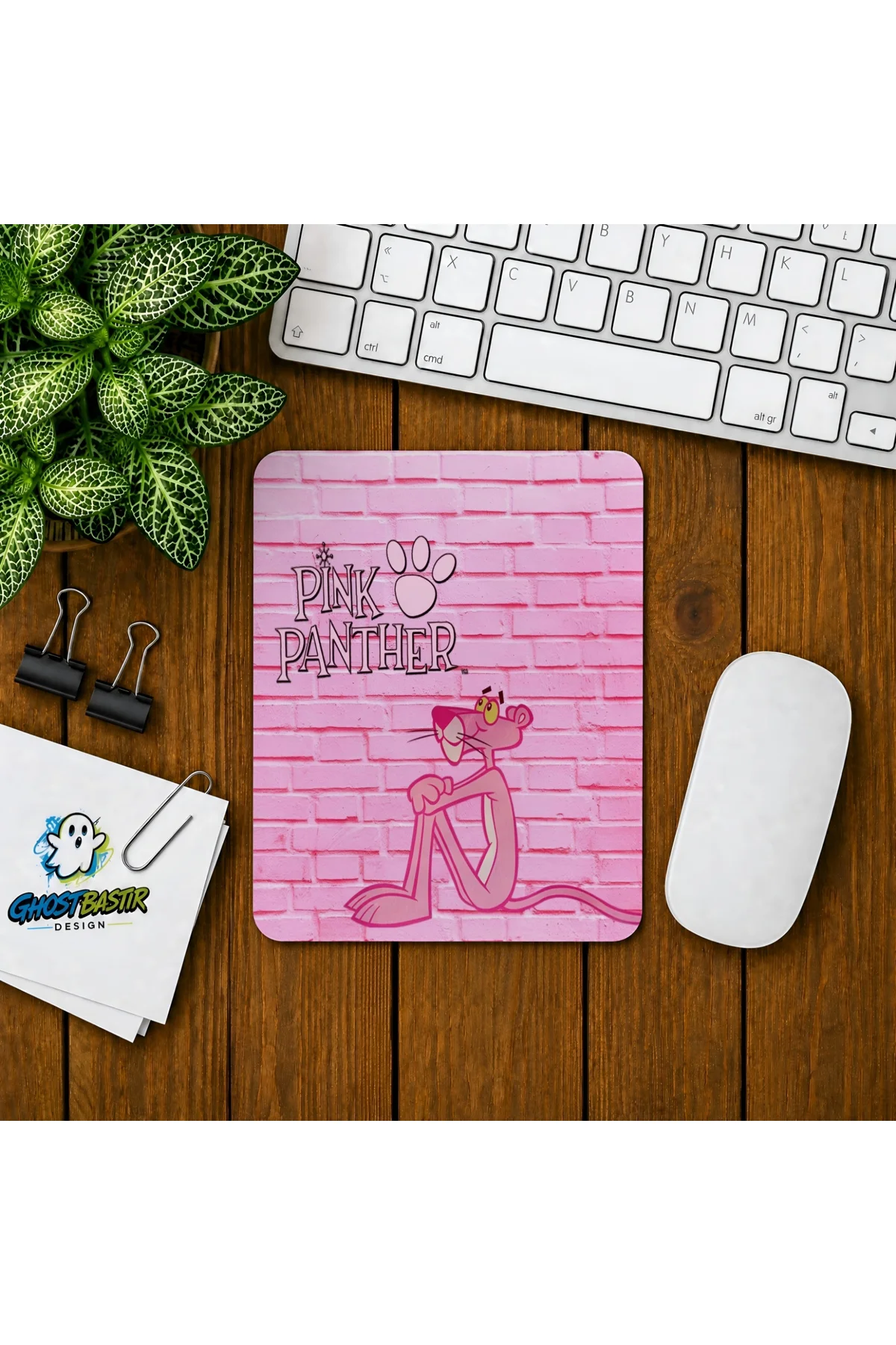 Pembe Panter Baskılı Oyuncu Mousepad 0230