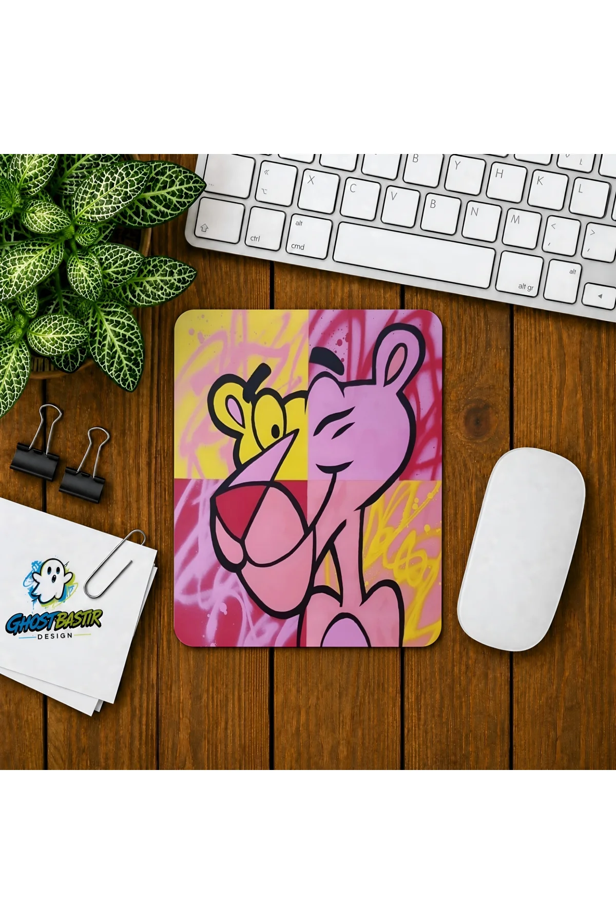 Pembe Panter Baskılı Oyuncu Mousepad 0232
