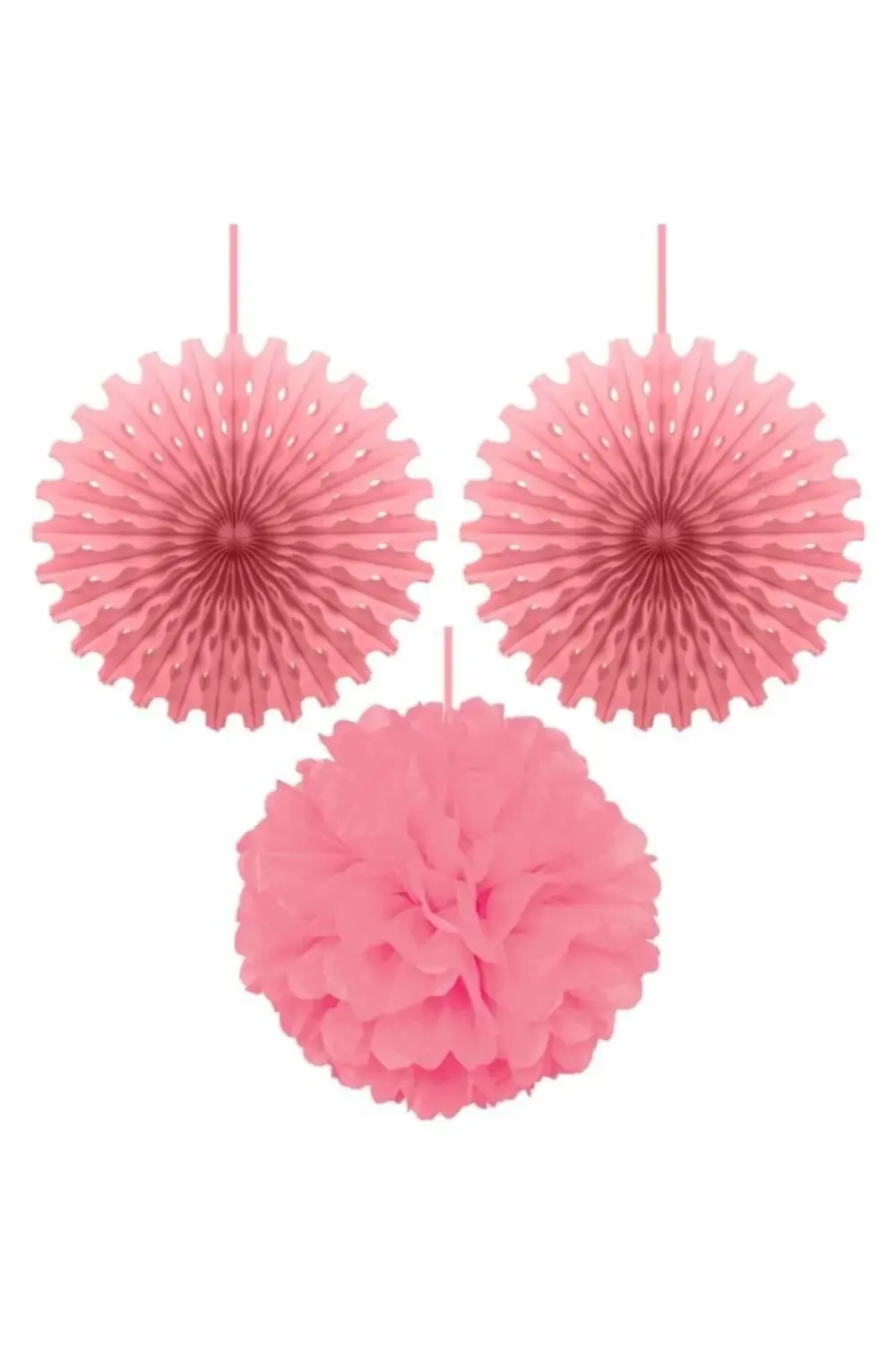 Pembe Ponpon Süs Seti 3'lü