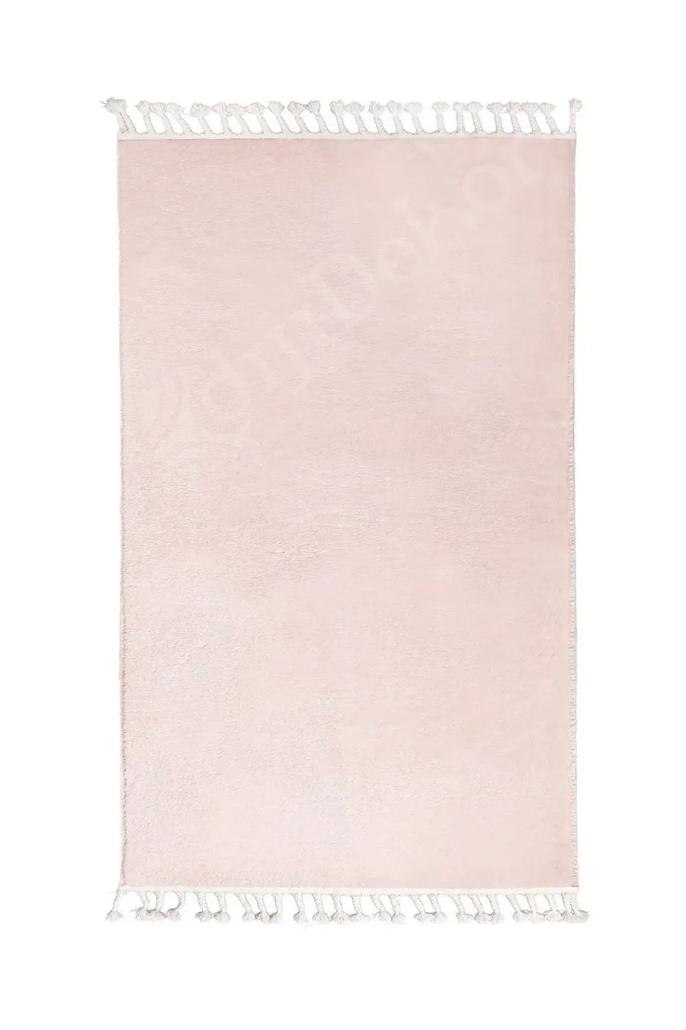 Pembe Post Dokuma Halı Saçaklı Peluş Yumuşacık Antibakteriyel Çoc