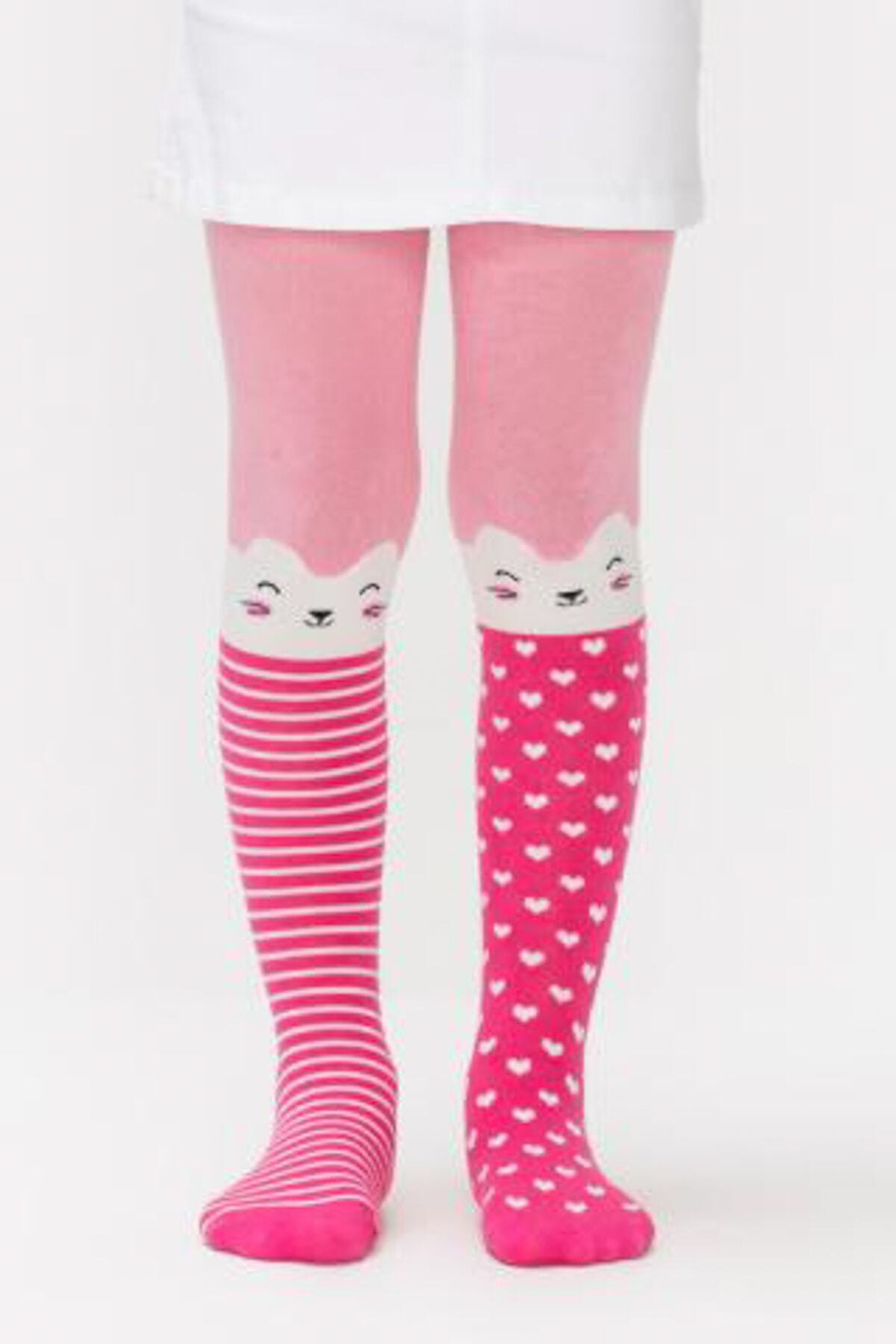 Pembe Pretty Kitten Külotlu Çorap