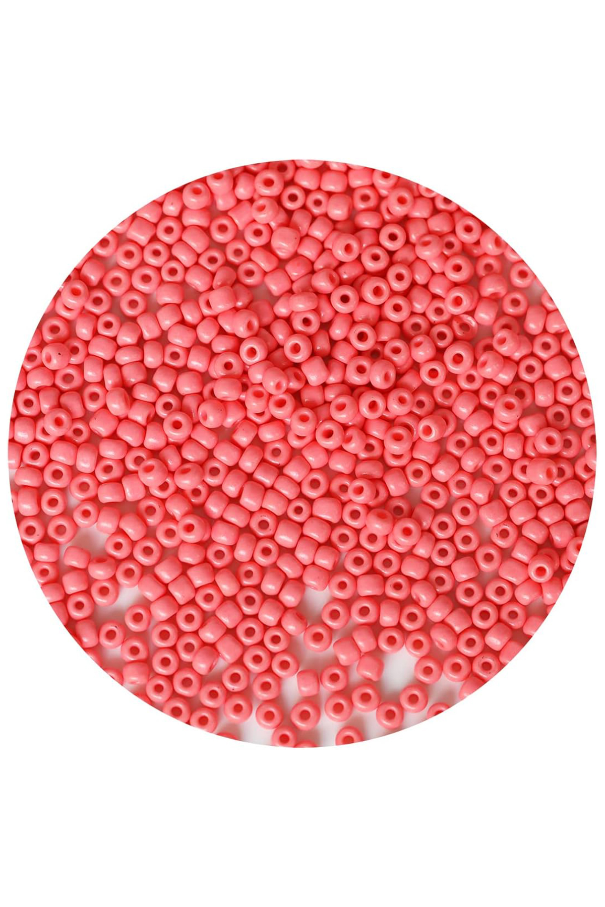 Pembe Renk 4 mm Yaklaşık 1100 adet / 100 gram Cam Boncuk Oya Yazm