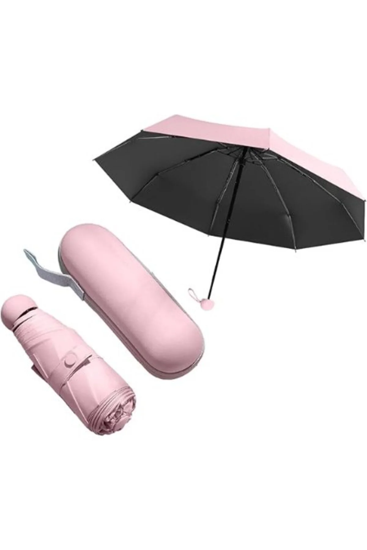 Pembe Renk Katlanır Çanta İçi Lüks Şemsiye