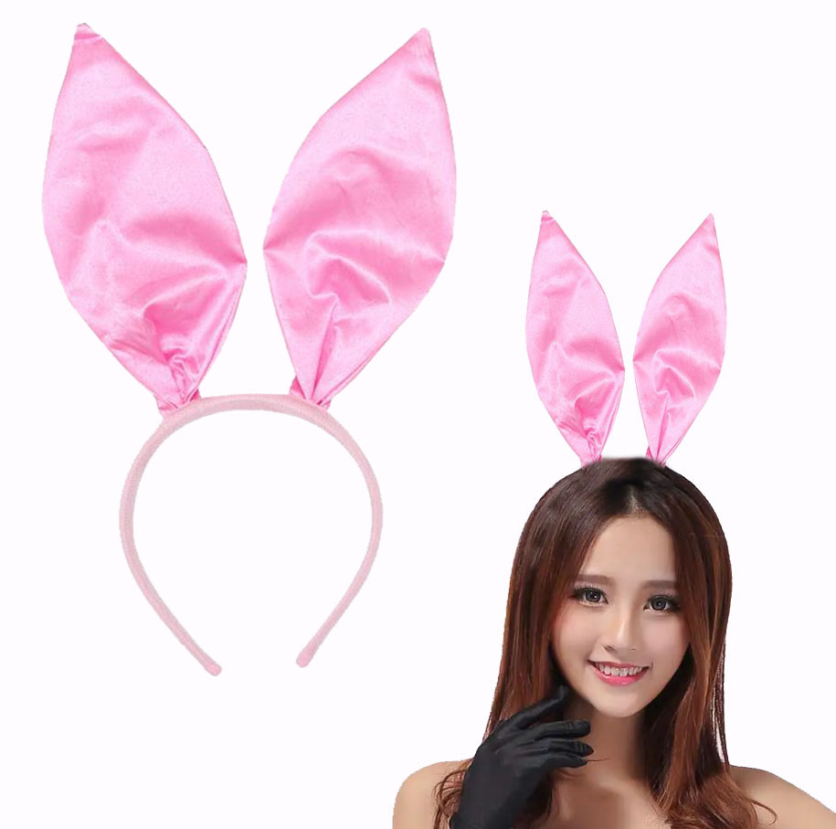 Pembe Renk Saten Kaplama Şekil Verilebilir Tavşan Kulak Taç 35x11 Pembe Renk Saten Kaplama Şekil Verilebilir Tavşan Kulak Taç 35x11