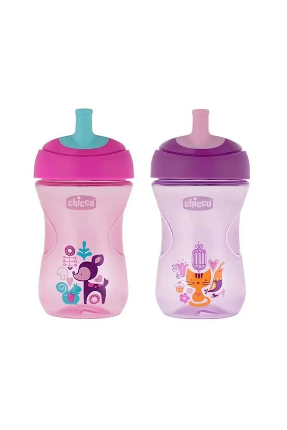 Pembe Renkli Pipetli Eğitim Bardağı