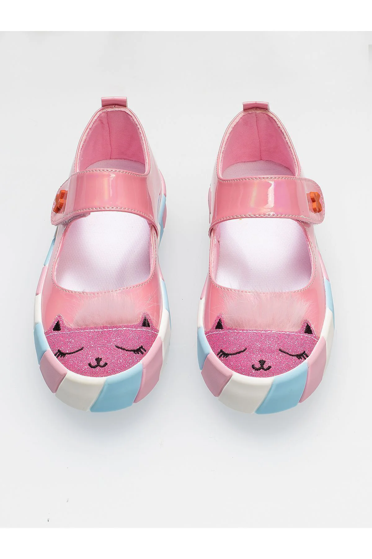 Pembe Rugan Simli 3d Kız Babet Sneakers