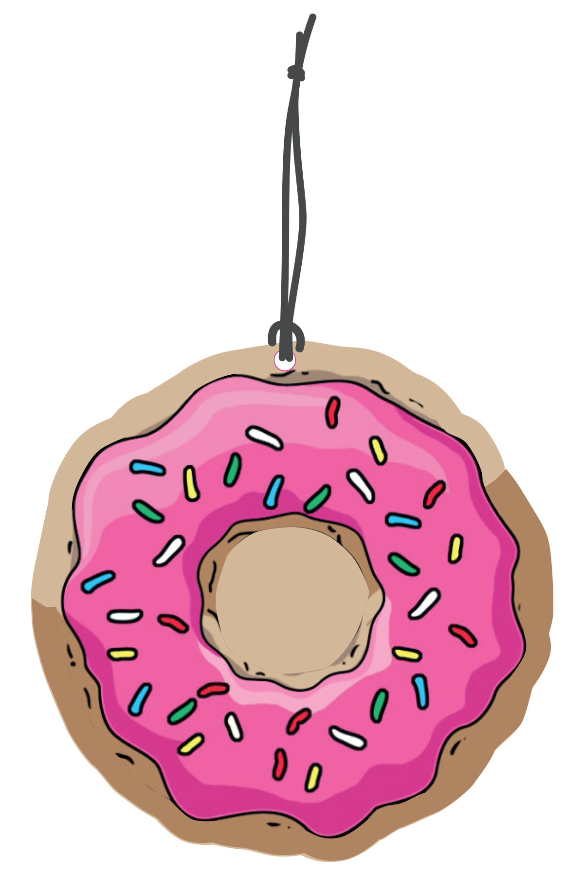 Pembe Şeker Donat Görselli Oto Kokusu Dikiz Ayna Süsü Torpido Ve 