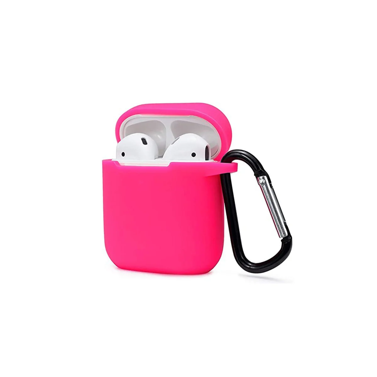 Pembe Sert Silikon Kılıf - Airpods 2 Koruyucu Askılı Kılıf