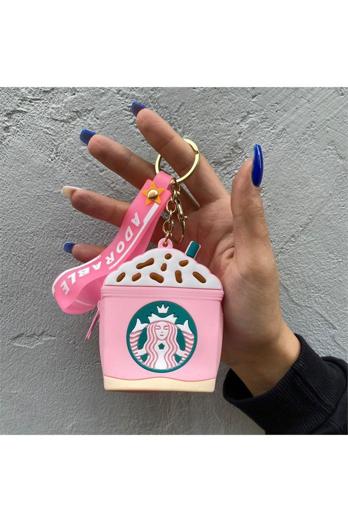 Pembe Starbucks Adorable Silikon Bozuk Para Cüzdanı